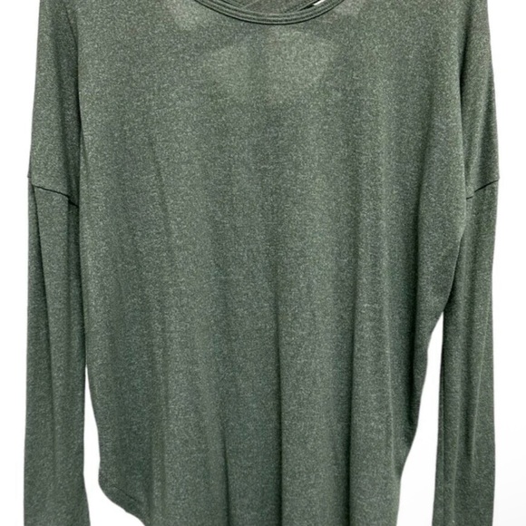 Rue21 Heather Green Long Sleeve Criss Cross Back Knit Top - Picture 1 of 13